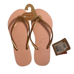 Havaianas Slim Flip Flops Sandals Rose Pink Ballet Size 7-8 NWT